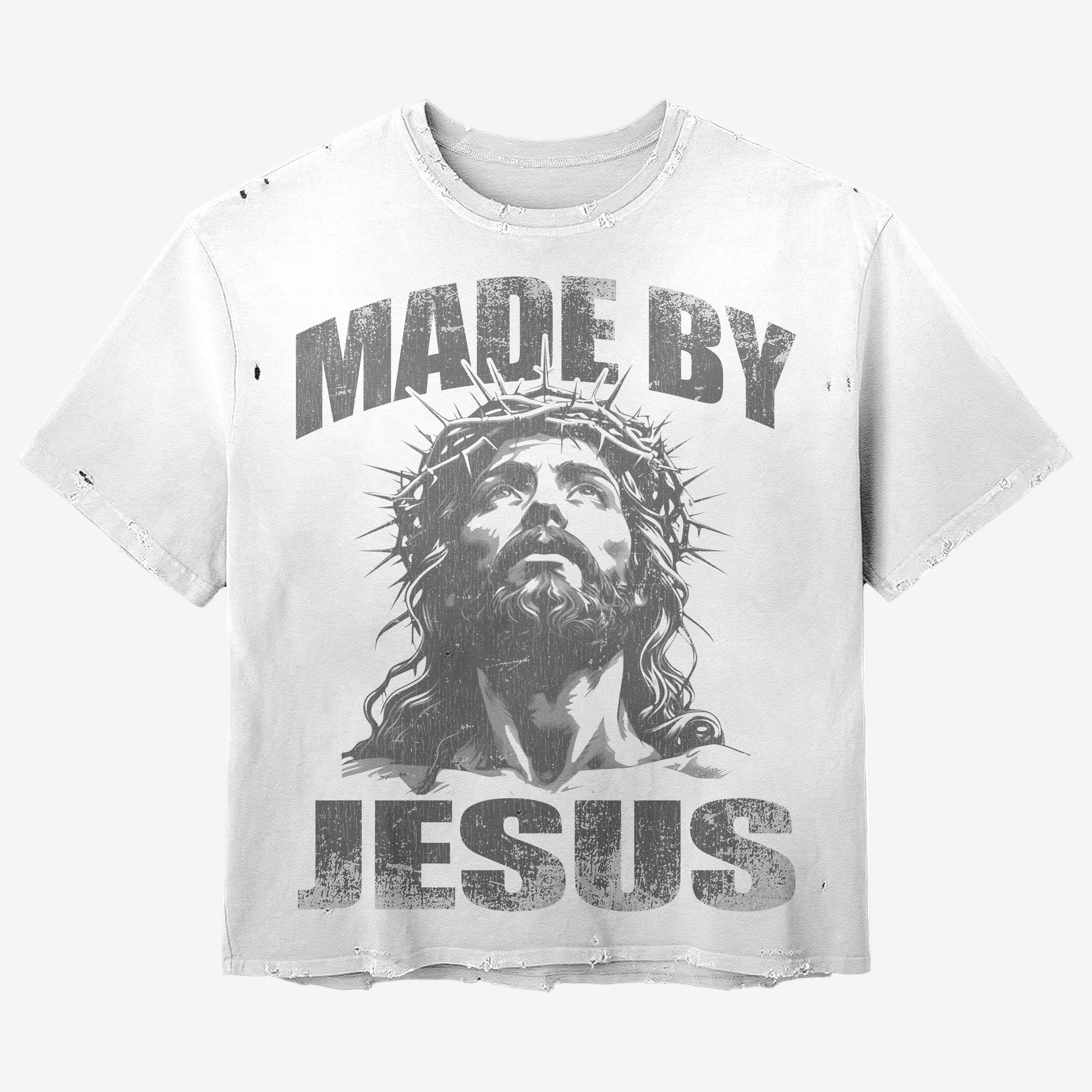 WHITE MADE BY JESUS T-SHIRT