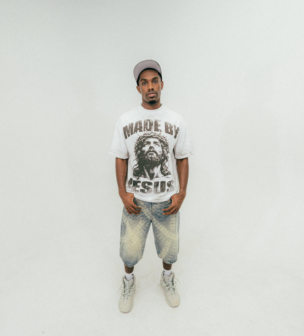 WHITE MADE BY JESUS T-SHIRT