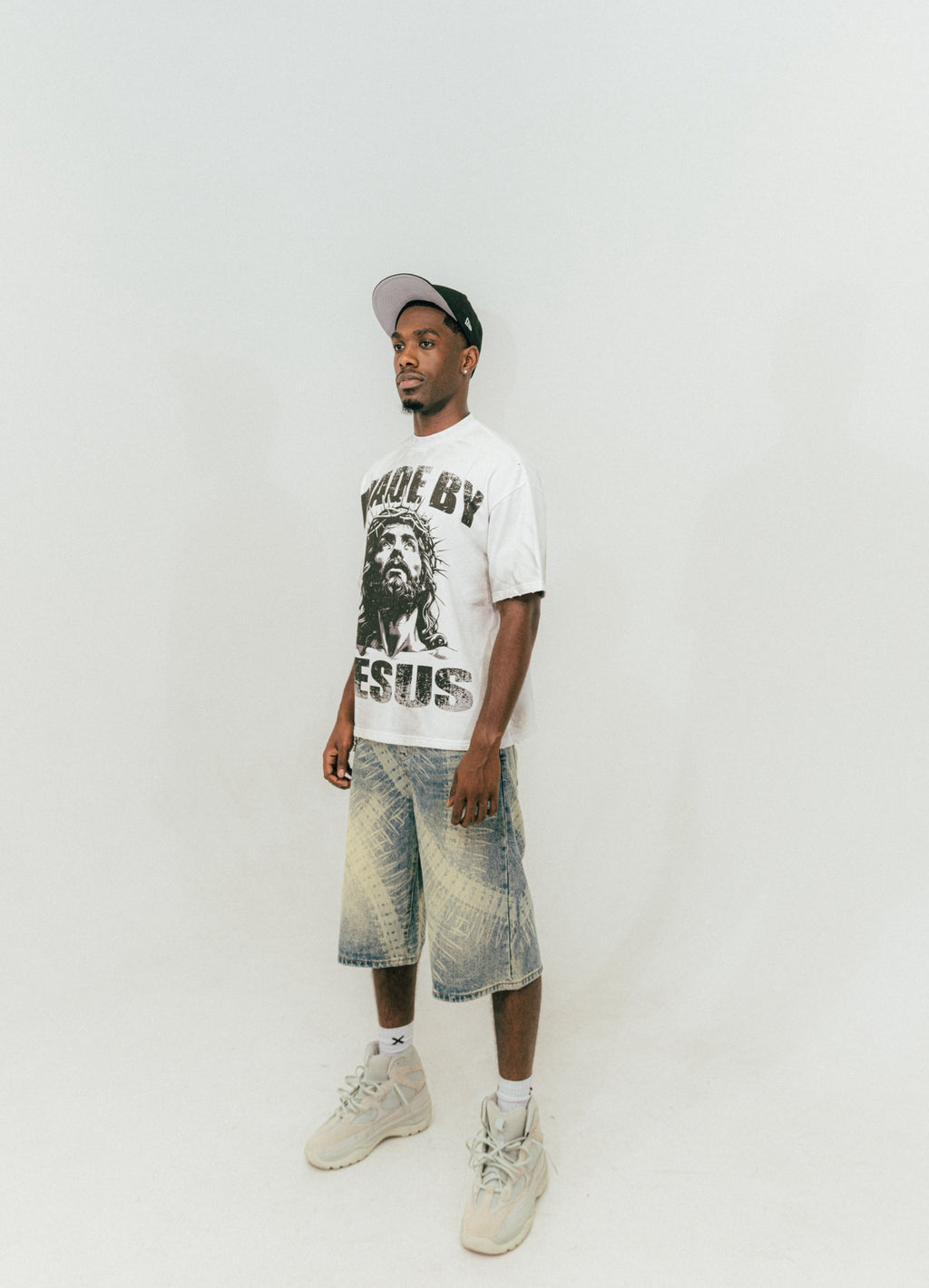 WHITE MADE BY JESUS T-SHIRT