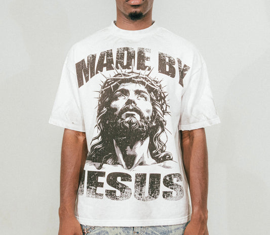 WHITE MADE BY JESUS T-SHIRT